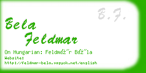 bela feldmar business card